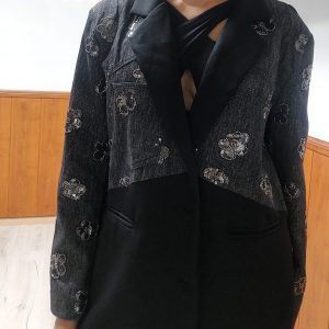 BLAZER BICOLOR BORDADO